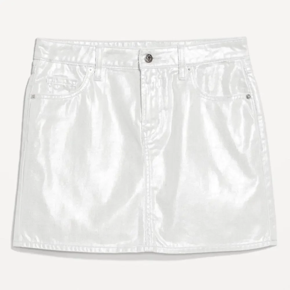 Old Navy Silver Shine Mid-Rise OG Mini Skirt